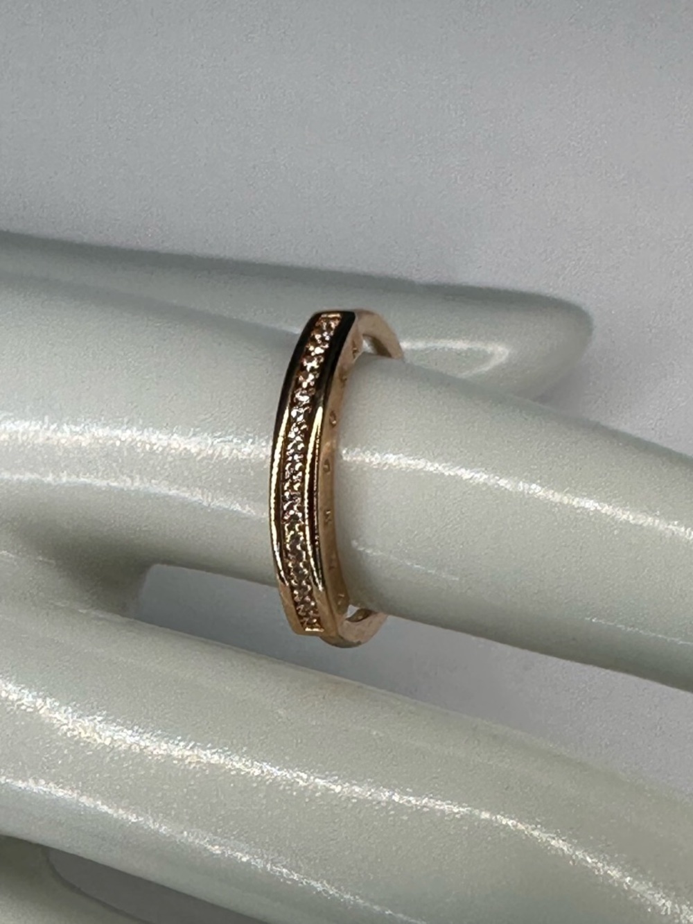 Pandora Rose Gold Pavé CZ Band Ring ALE MET Size 54 (6.75) NWT w/ Box